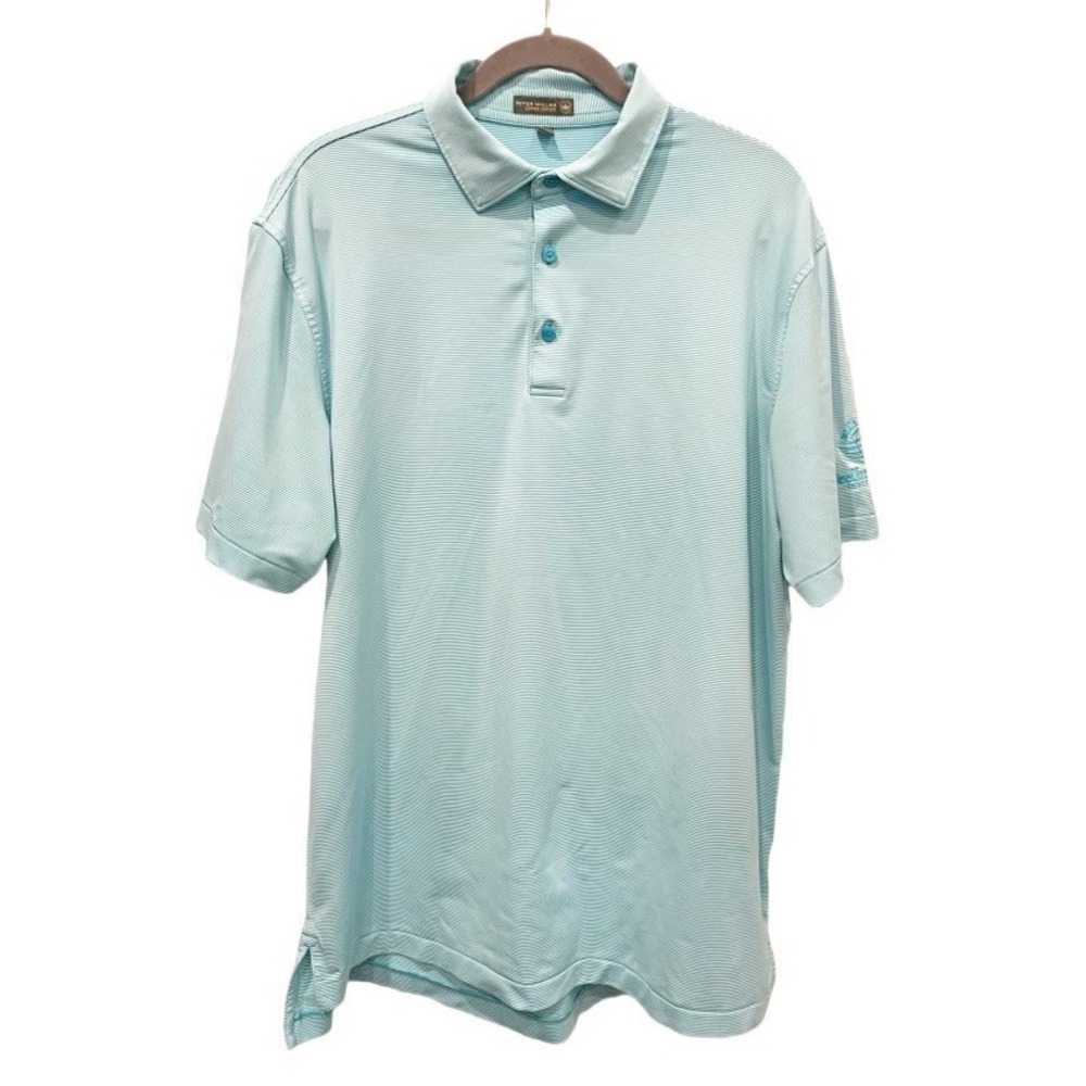 Peter Millar Summer Comfort Polo Size Large Blue Striped FedEx St Jude Golf